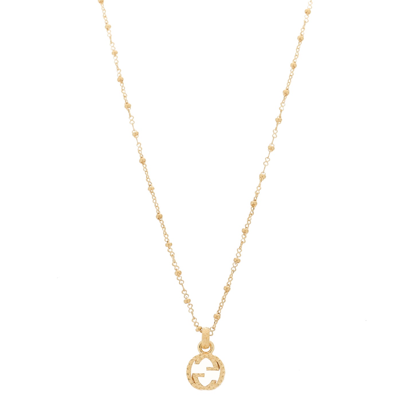 18K Yellow Gold Running GG Pendant Necklace