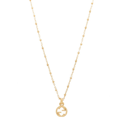 Gucci 18K Yellow Gold Running GG Pendant Necklace 1 of 6
