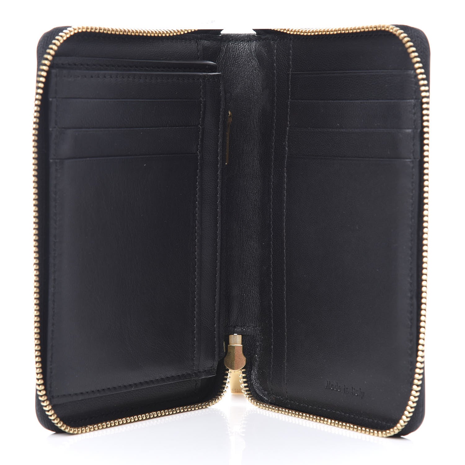 Celine Spazzolato Calfskin Zip Around Multifunction Wallet Black 5 of 9