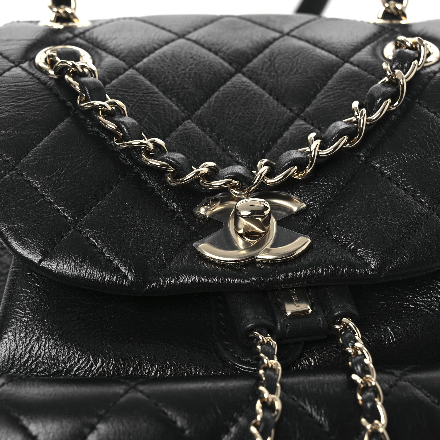 Chanel Lambskin Quilted Small Duma Drawstring Backpack Black 11 of 11
