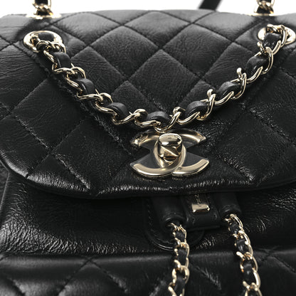 Chanel Lambskin Quilted Small Duma Drawstring Backpack Black 11 of 11