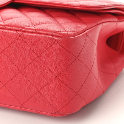 Chanel Caviar Quilted Jumbo Double Flap Dark Pink 9 of 11