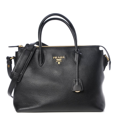 Prada Vitello Phenix Top Handle Bag Black 1 of 8