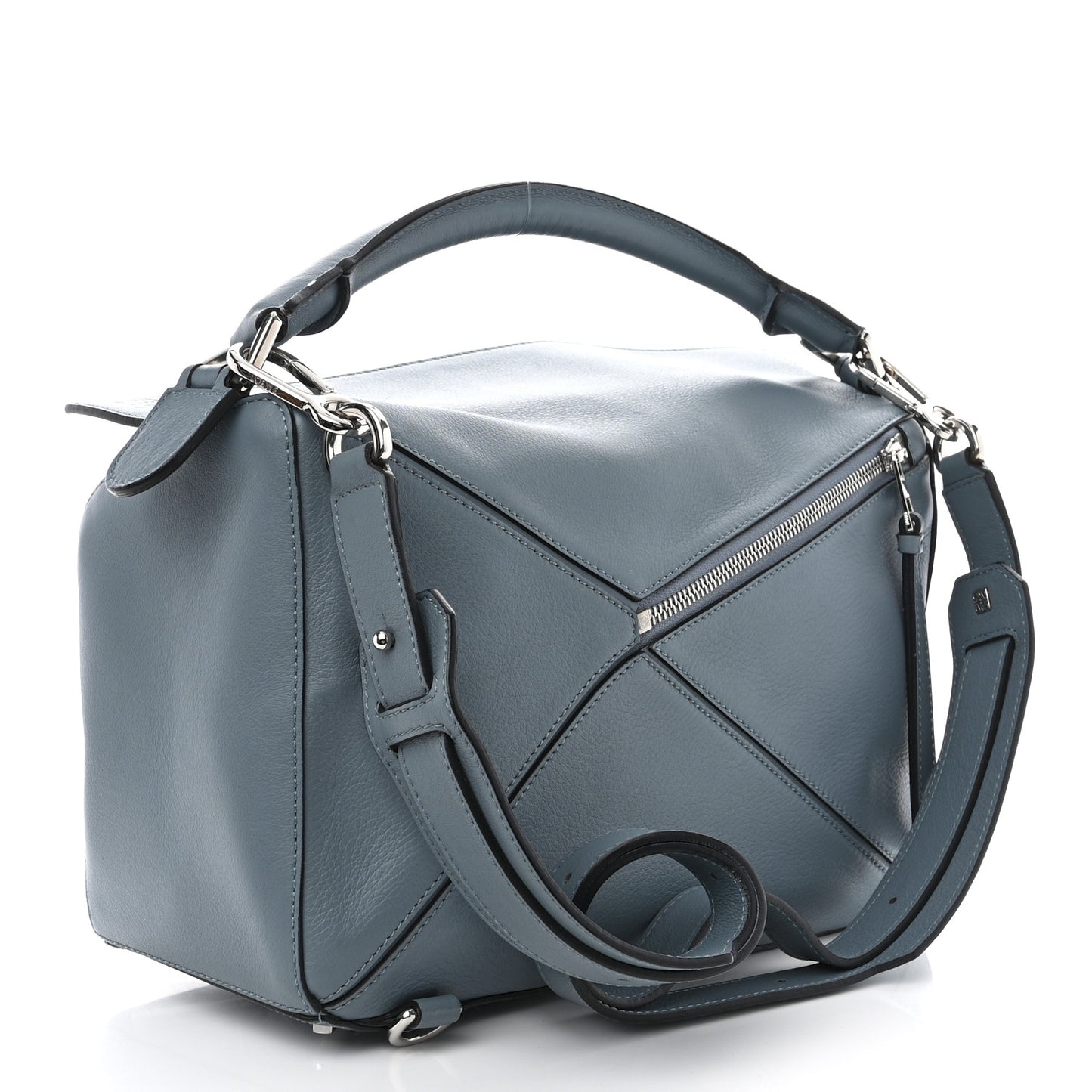 Calfskin Medium Puzzle Bag Stone Blue