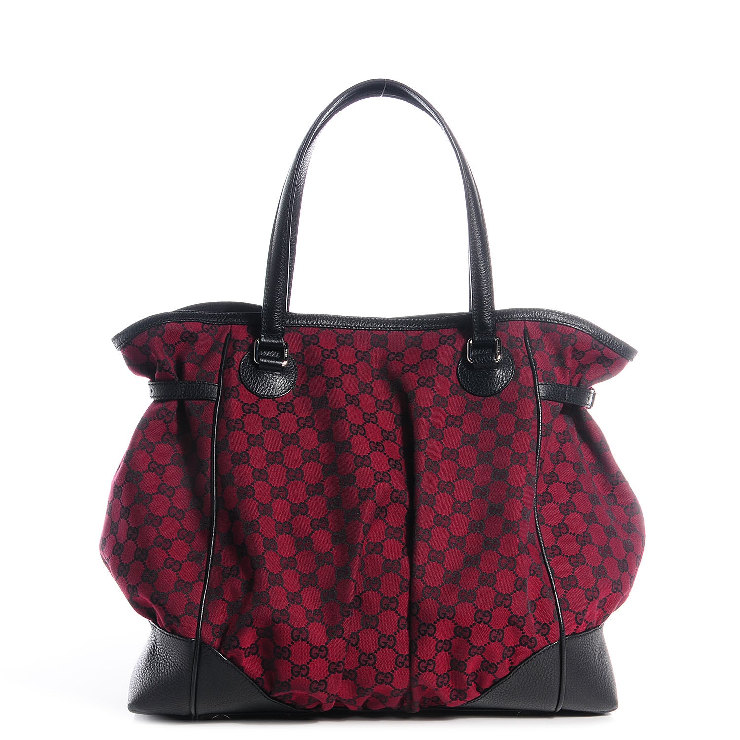 Gucci Monogram Full Moon Tote Red Black 1 of 7
