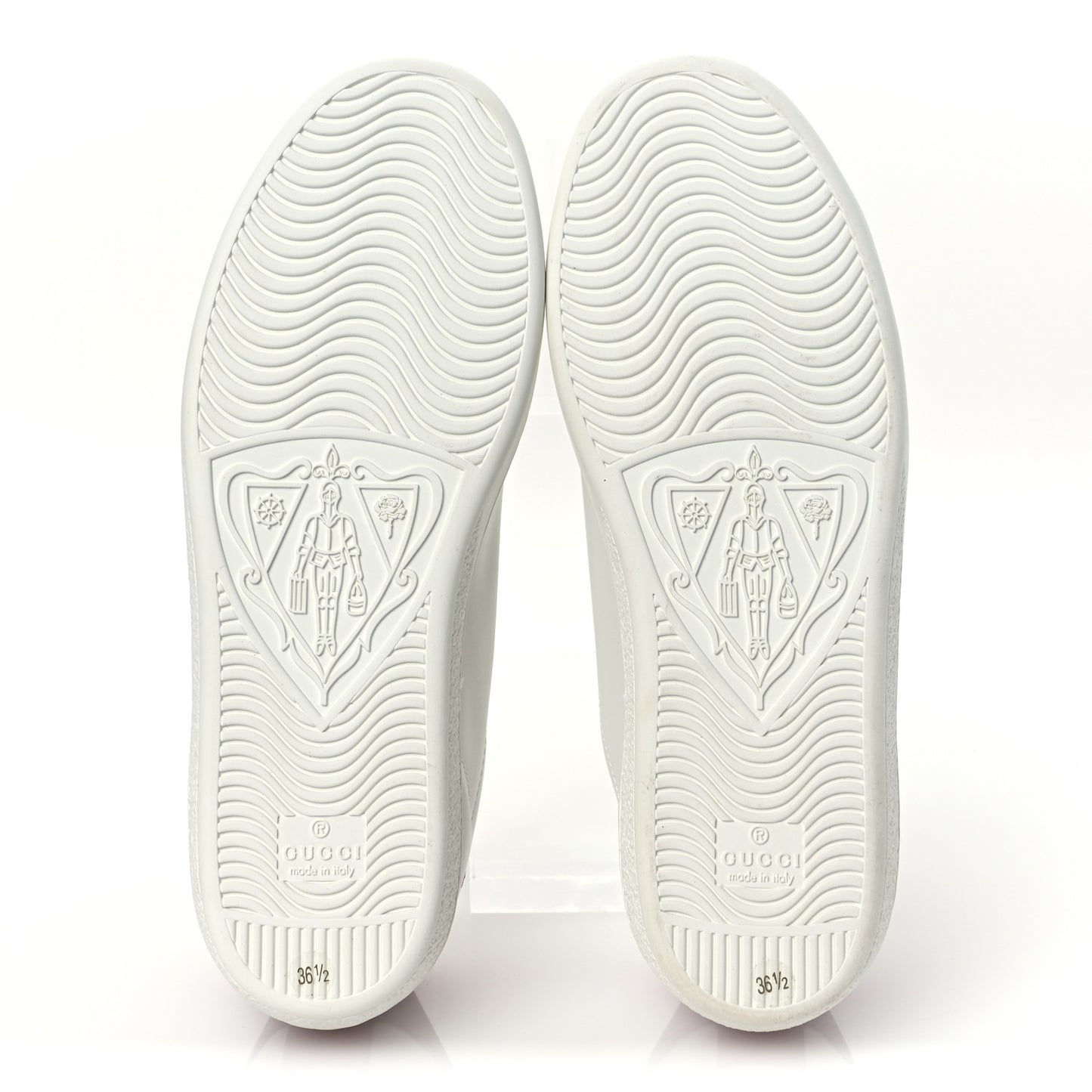 Calfskin Interlocking G Perforated Womens Ace Sneakers 36.5 White Hibiscus Red