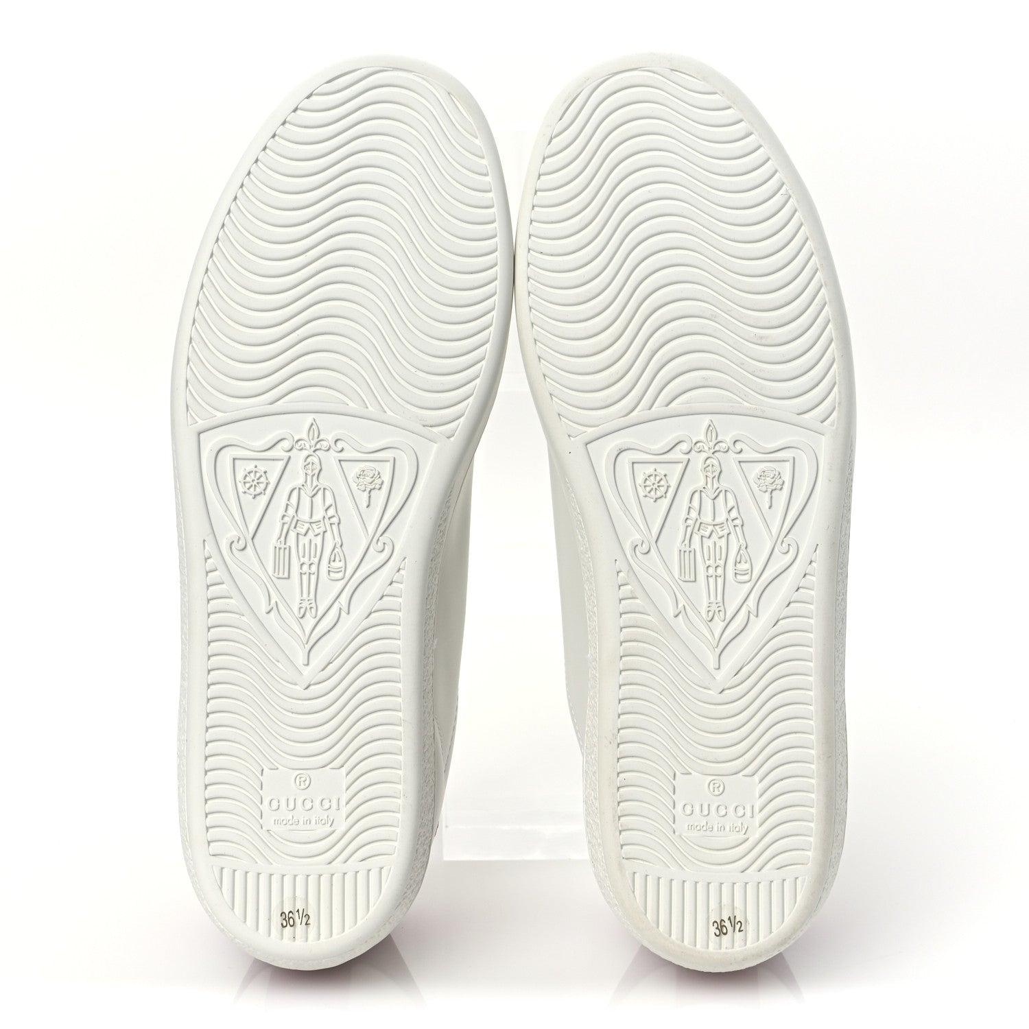 Gucci Calfskin Interlocking G Perforated Womens Ace Sneakers 36.5 White Hibiscus Red 8 of 12