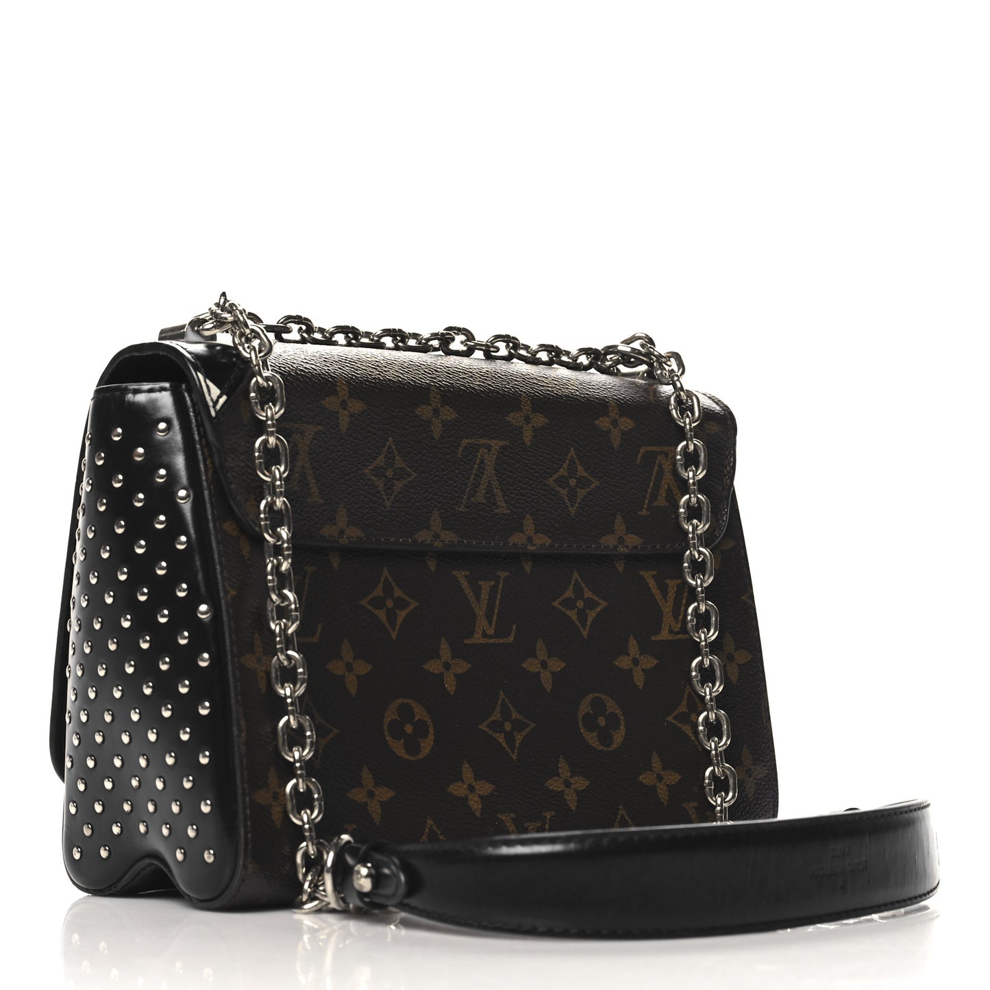 Calfskin Monogram Studded Twist Shoulder Bag MM