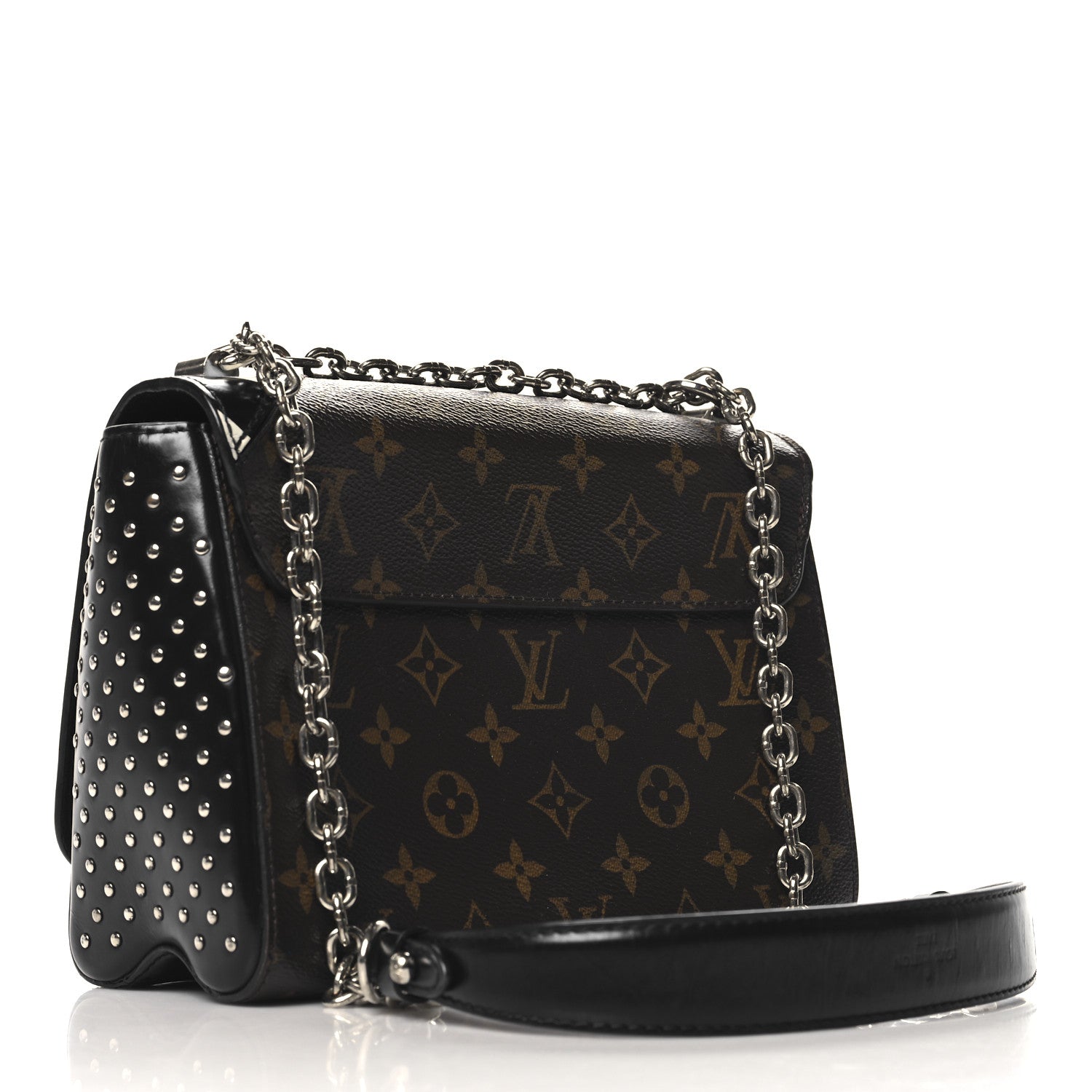 Louis Vuitton Calfskin Monogram Studded Twist Shoulder Bag MM 3 of 9