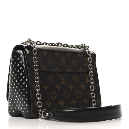 Louis Vuitton Calfskin Monogram Studded Twist Shoulder Bag MM 3 of 9