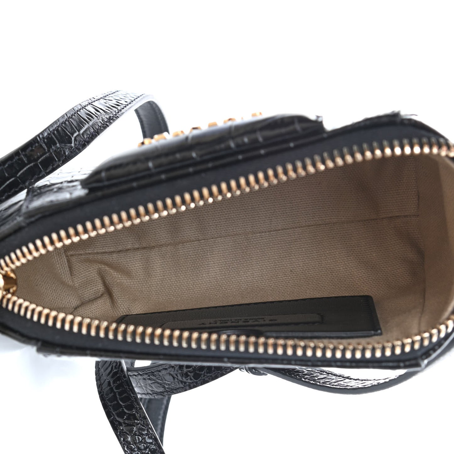 Calfskin Crocodile Embossed Nano Antigona Black