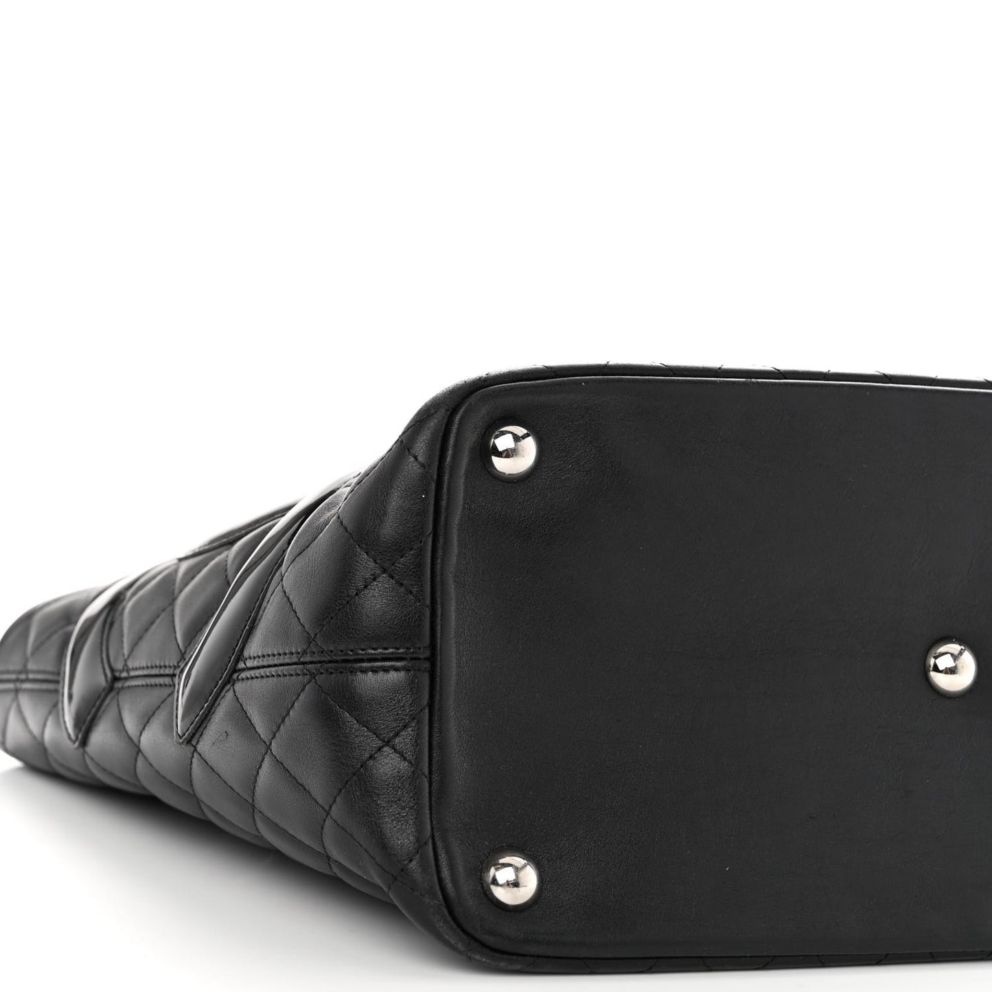 Calfskin Quilted Large Cambon Tote Black