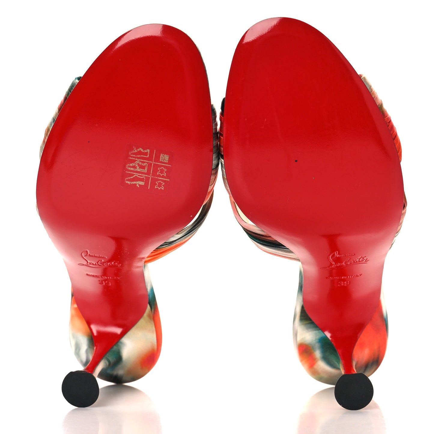 Crepe Satin Ombre Nicol Is Back 85 Slide Sandals 39 Loubi