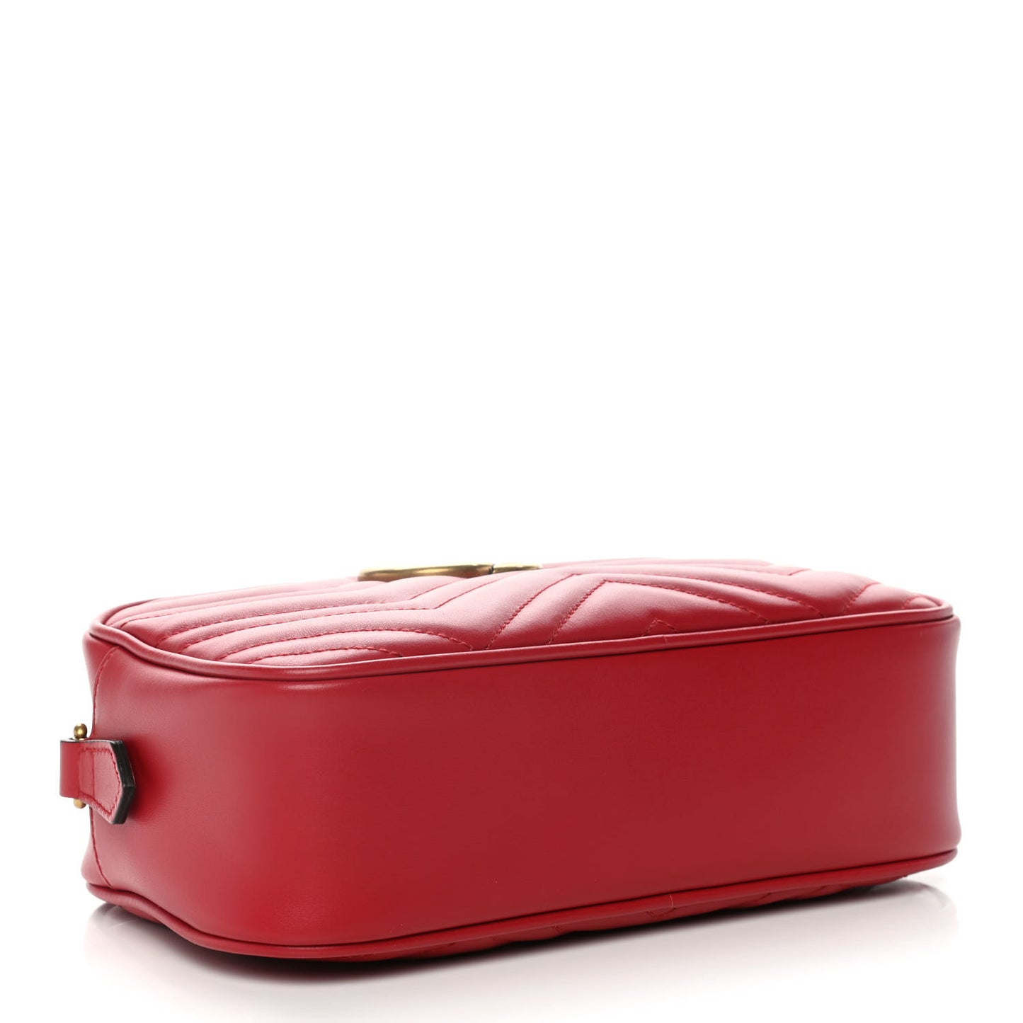 Calfskin Matelasse Small GG Marmont Chain Shoulder Bag Hibiscus Red