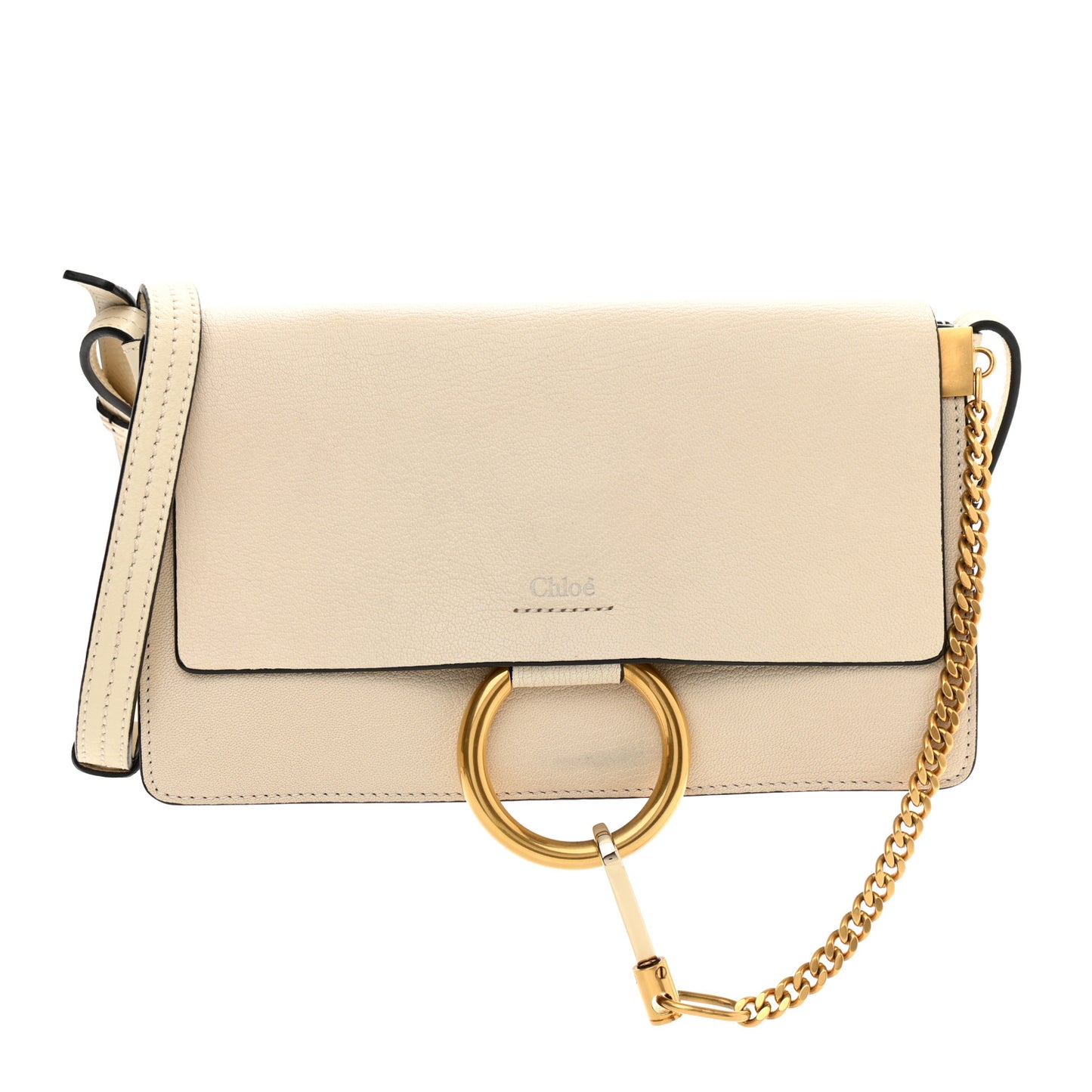 Goatskin Small Faye Shoulder Bag Off White