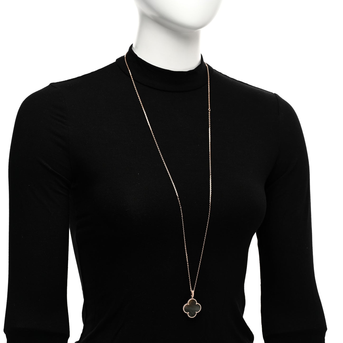 18K Rose Gold Gray Mother of Pearl Magic Alhambra Long Necklace