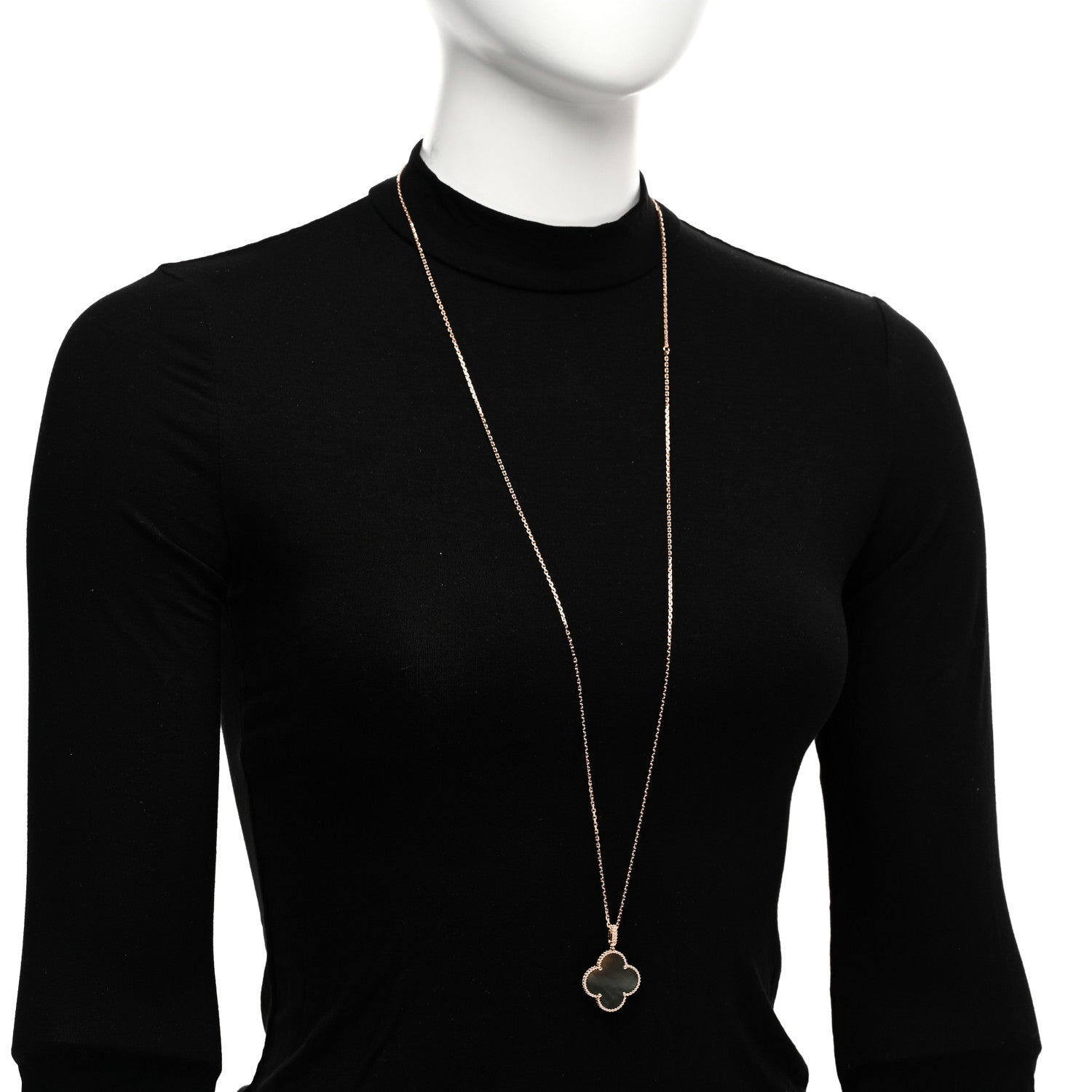Van Cleef & Arpels 18K Rose Gold Gray Mother of Pearl Magic Alhambra Long Necklace 2 of 5