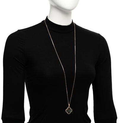 Van Cleef & Arpels 18K Rose Gold Gray Mother of Pearl Magic Alhambra Long Necklace 2 of 5