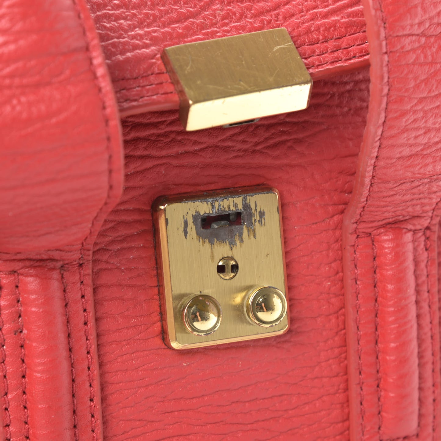 Textured Calfskin Mini Pashli Satchel Red