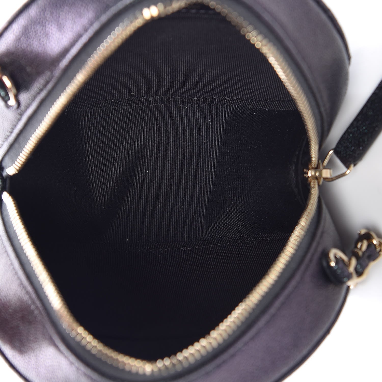 Chanel Iridescent Caviar Quilted Round Clutch With Chain Black 5 of 8