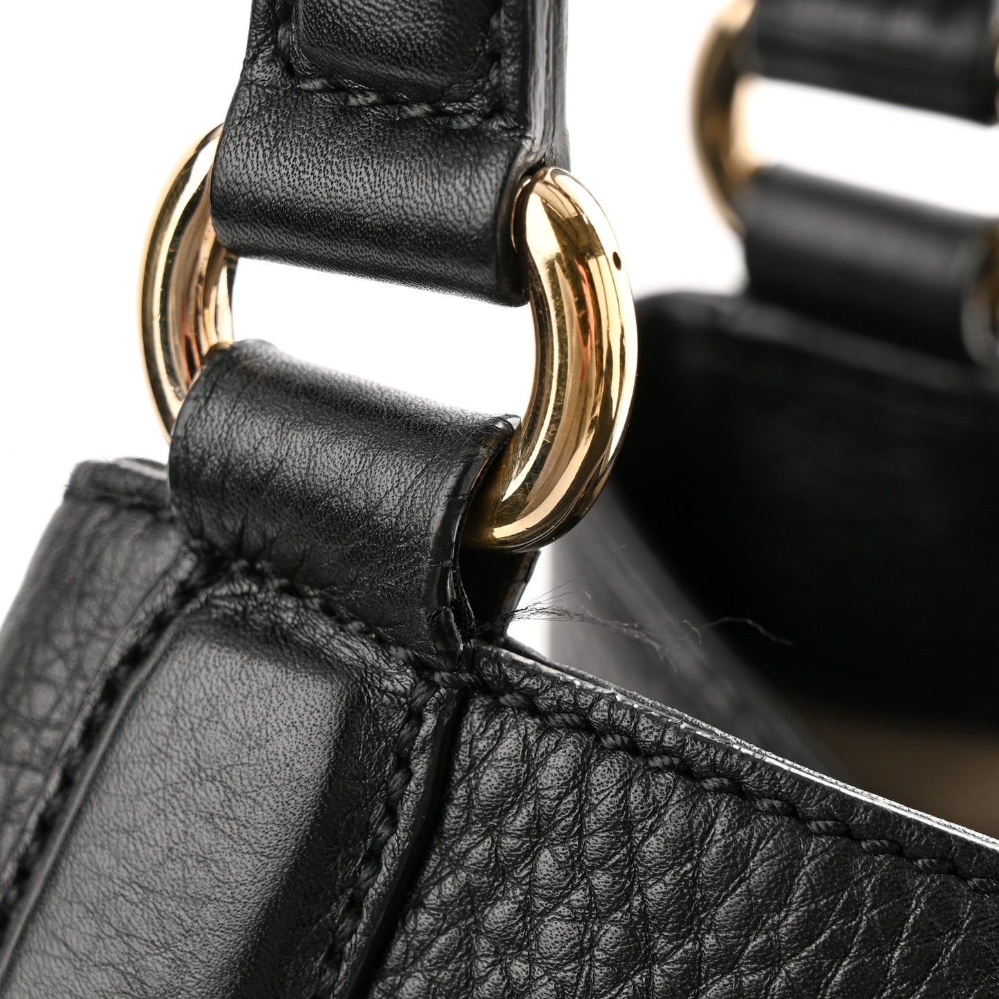 Pebbled Calfskin Medium Soho Shoulder Bag Black