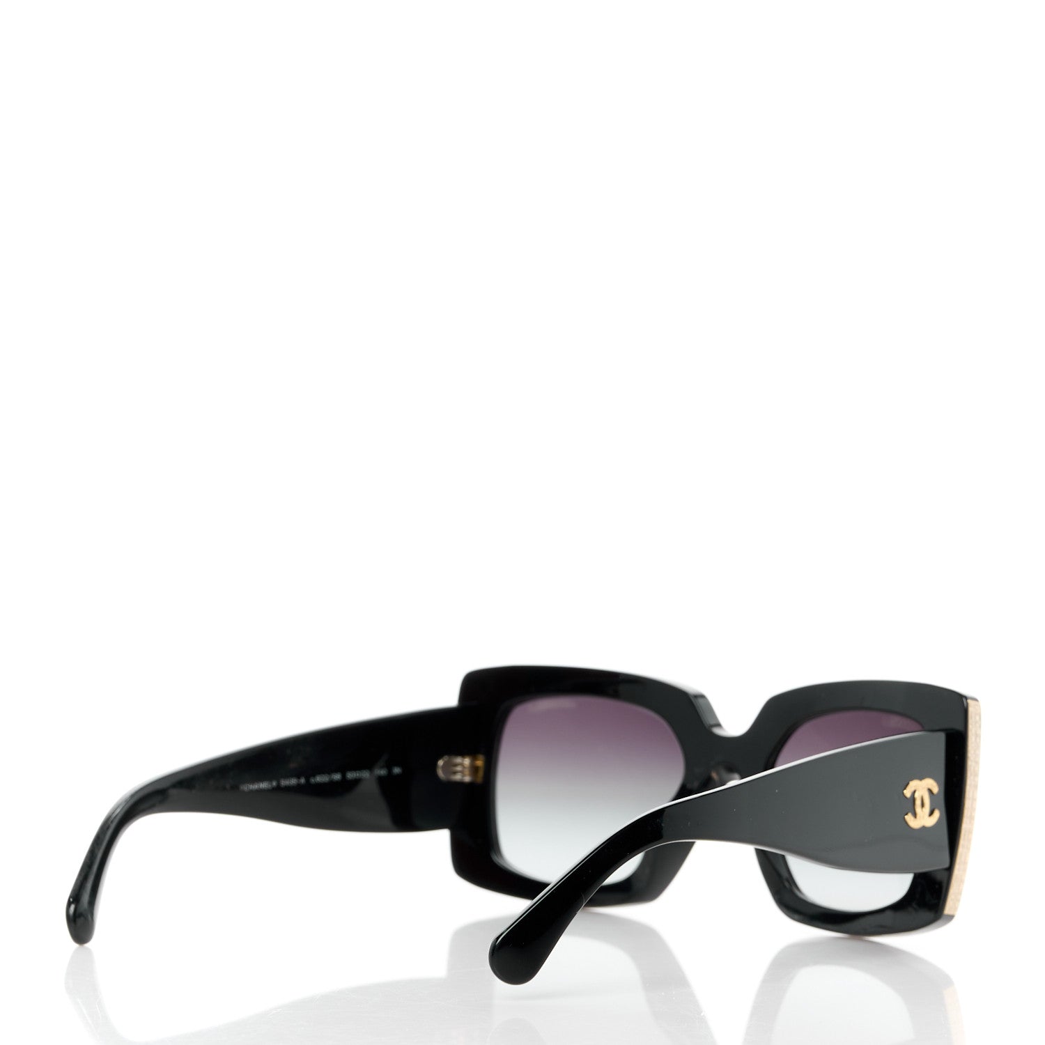 Chanel Acetate Rectangle Sunglasses 5435 Black 4 of 8