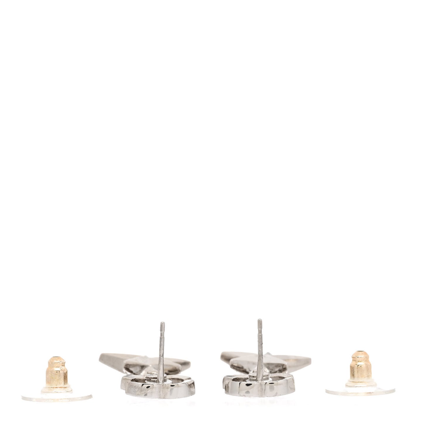 Crystal CC Star Drop Earrings Silver Green