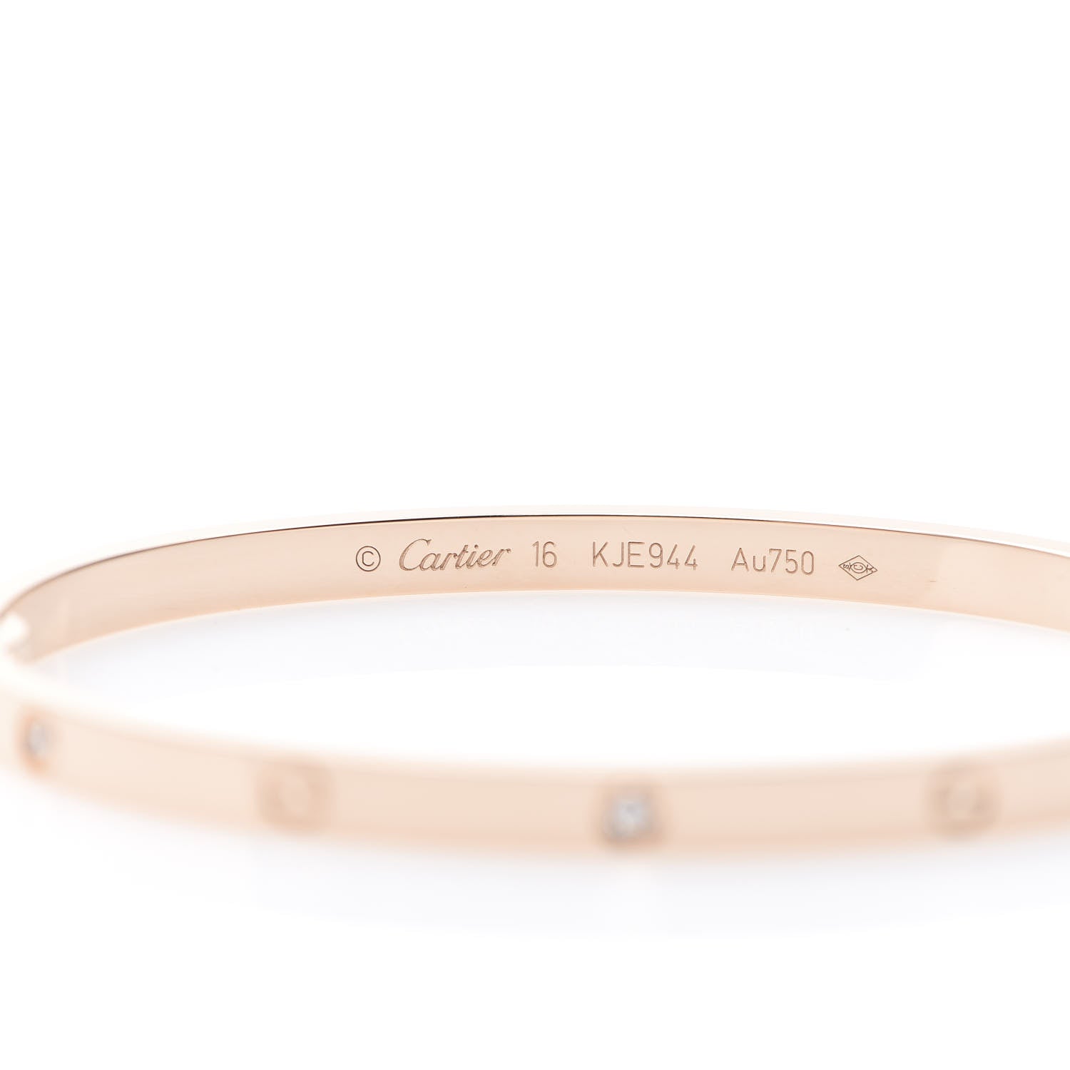 Cartier 18K Pink Gold 6 Diamond Small LOVE Bracelet 16 3 of 7