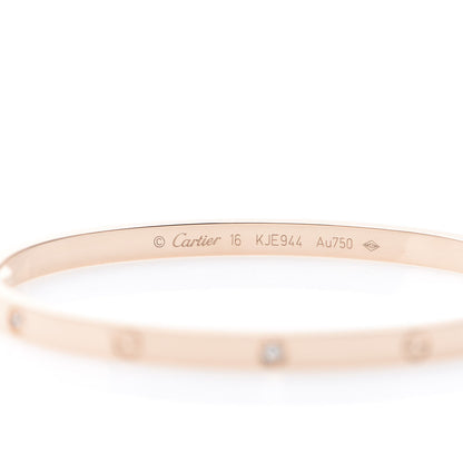 Cartier 18K Pink Gold 6 Diamond Small LOVE Bracelet 16 3 of 7