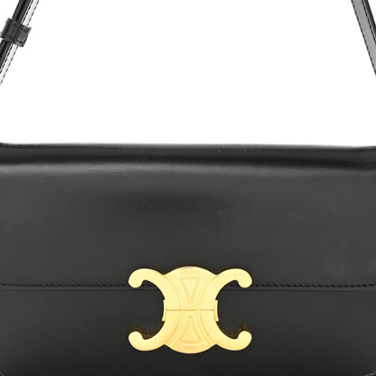 Celine Shiny Calfskin Triomphe Shoulder Bag Black 11 of 12