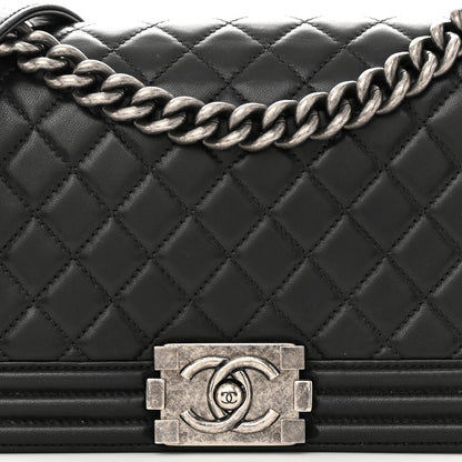 Chanel Lambskin Quilted Medium Boy Flap Black 8 of 11