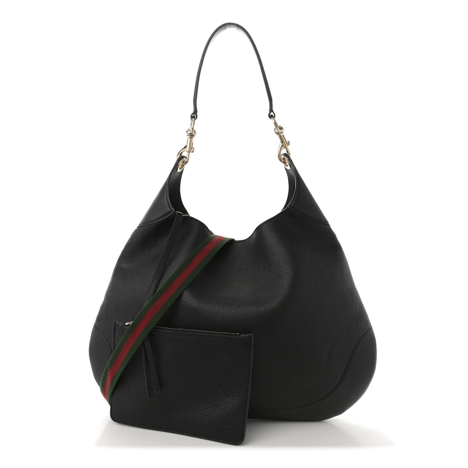 Gucci Soft Grained Calfskin Maxi B Hobo Black 3 of 11