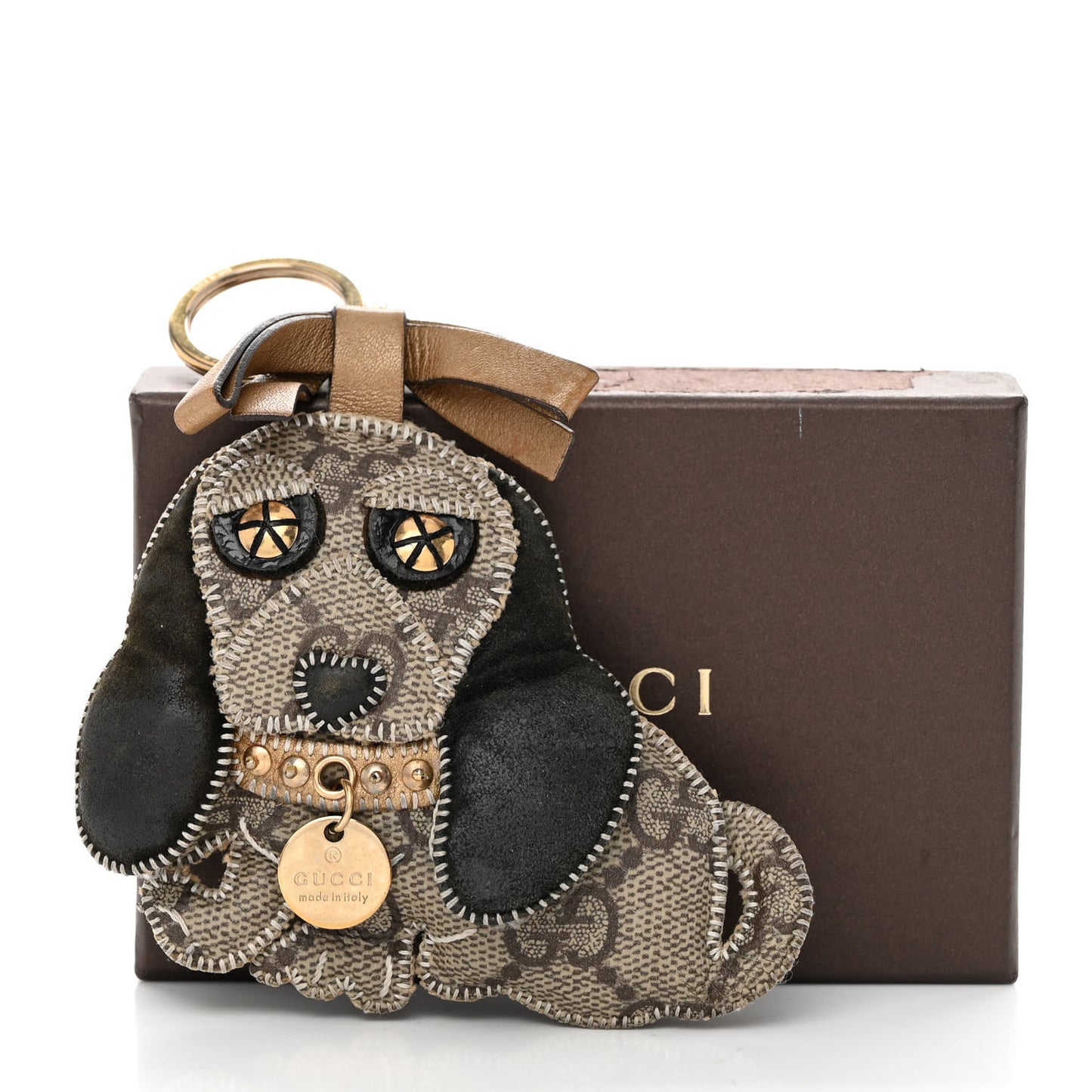 GG Supreme Monogram Sam Dog Key Charm