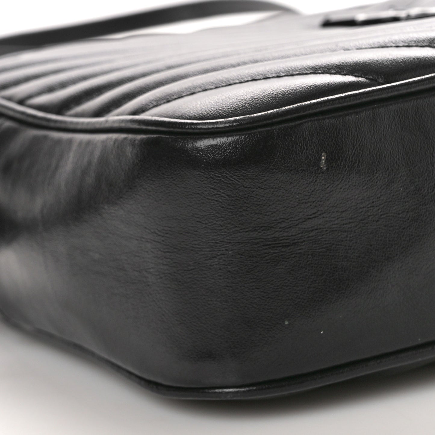 SAINT LAURENT Calfskin Matelasse Monogram Monochrome Lou Camera Bag Black