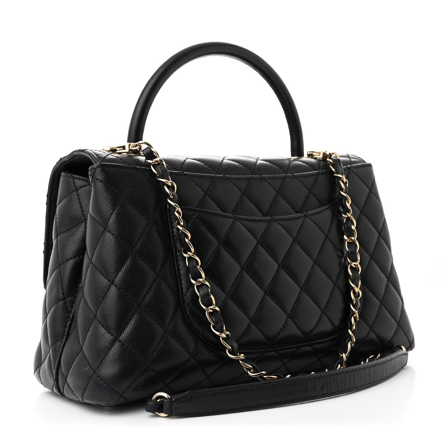 Chanel Caviar Quilted Small Coco Handle Flap Black 3 of 11