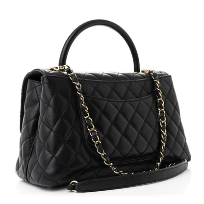 Chanel Caviar Quilted Small Coco Handle Flap Black 3 of 11