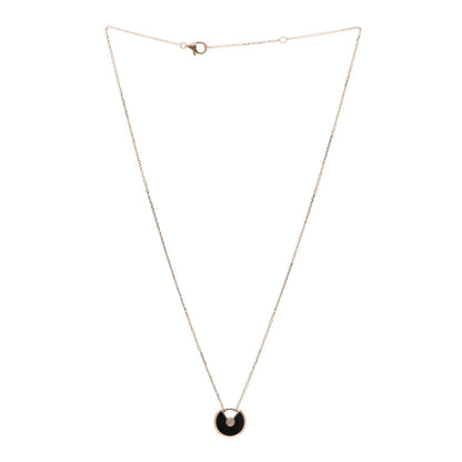 Cartier 18K Pink Gold Diamond Black Onyx XS Amulette de Cartier Pendant Necklace 3 of 6