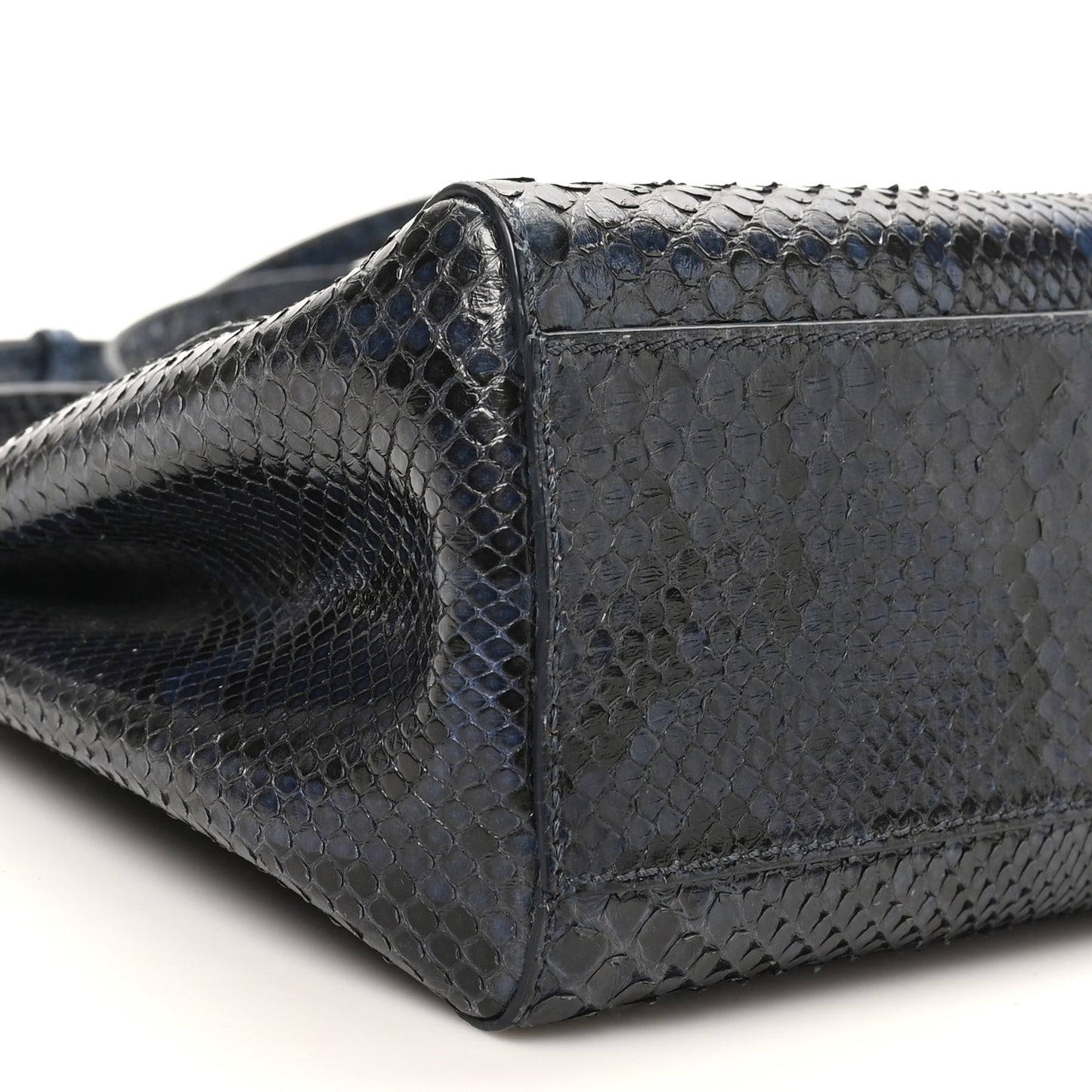 Python Shiny Nappa Mini Peekaboo Iconic Satchel Blue Jeans