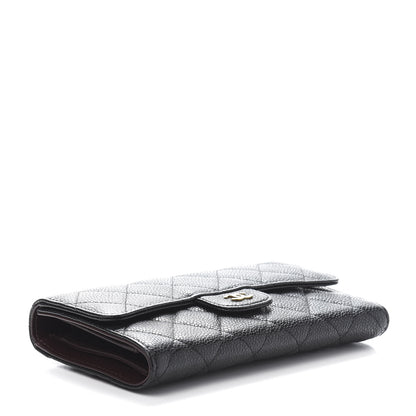 Chanel Caviar Quilted Long Flap Wallet Black 4 of 13