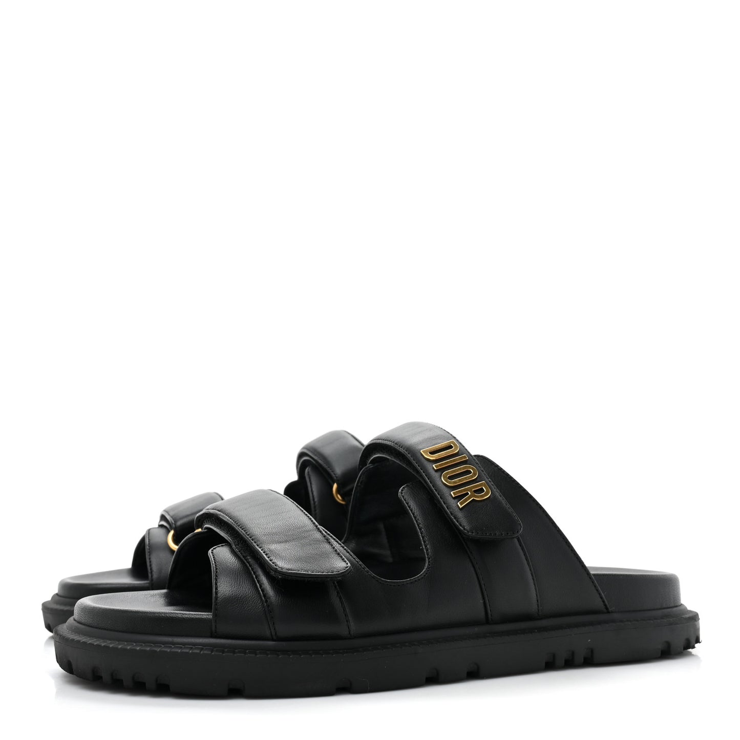 Lambskin Dioract 10mm Slide Sandals 40 Black