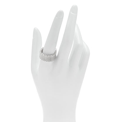 Tiffany Sterling Silver Somerset Mesh Ring 63 10.5 2 of 4
