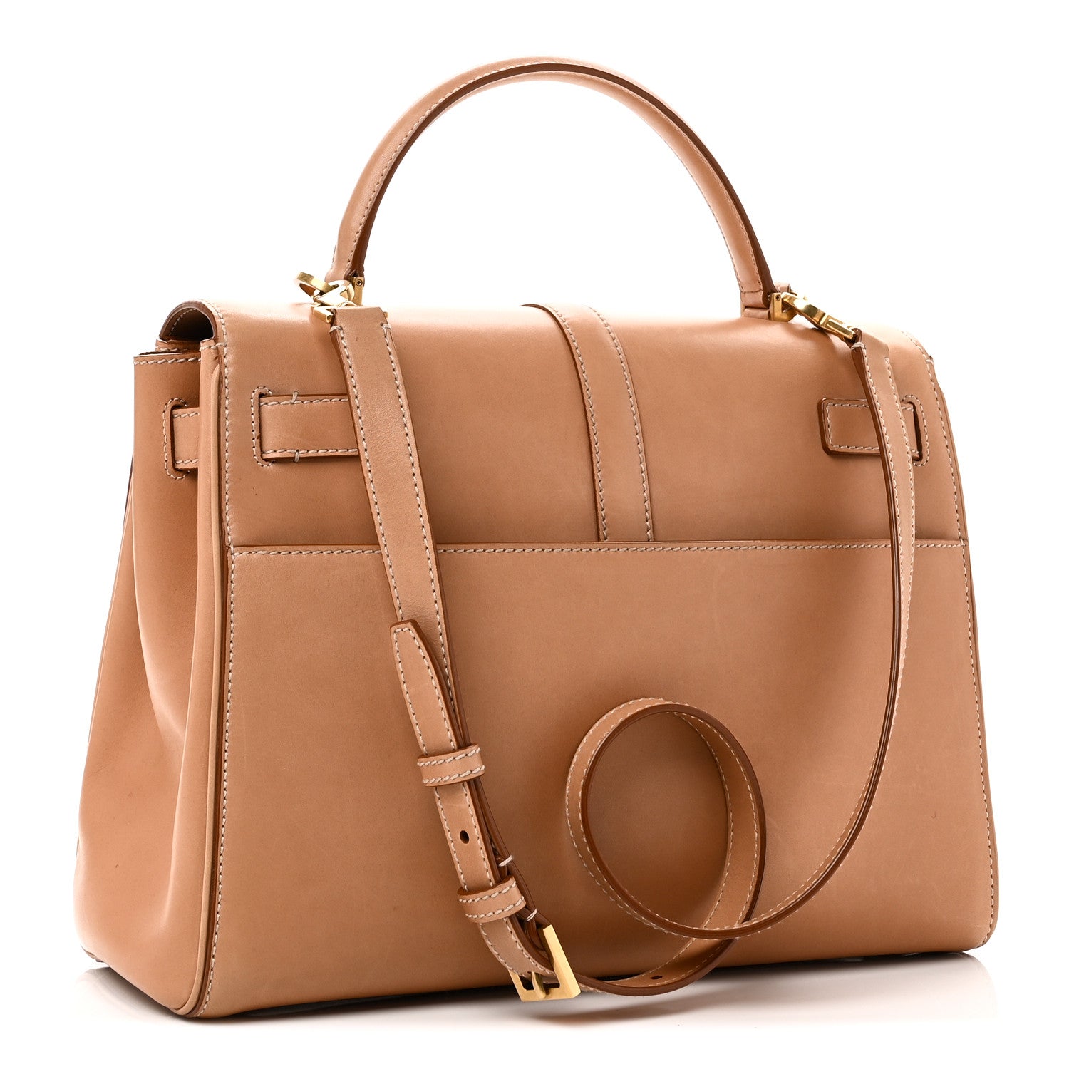 Saint Laurent Smooth Vintage Calfskin Le Fermoir Top Handle Bag Vintage Brown 3 of 9