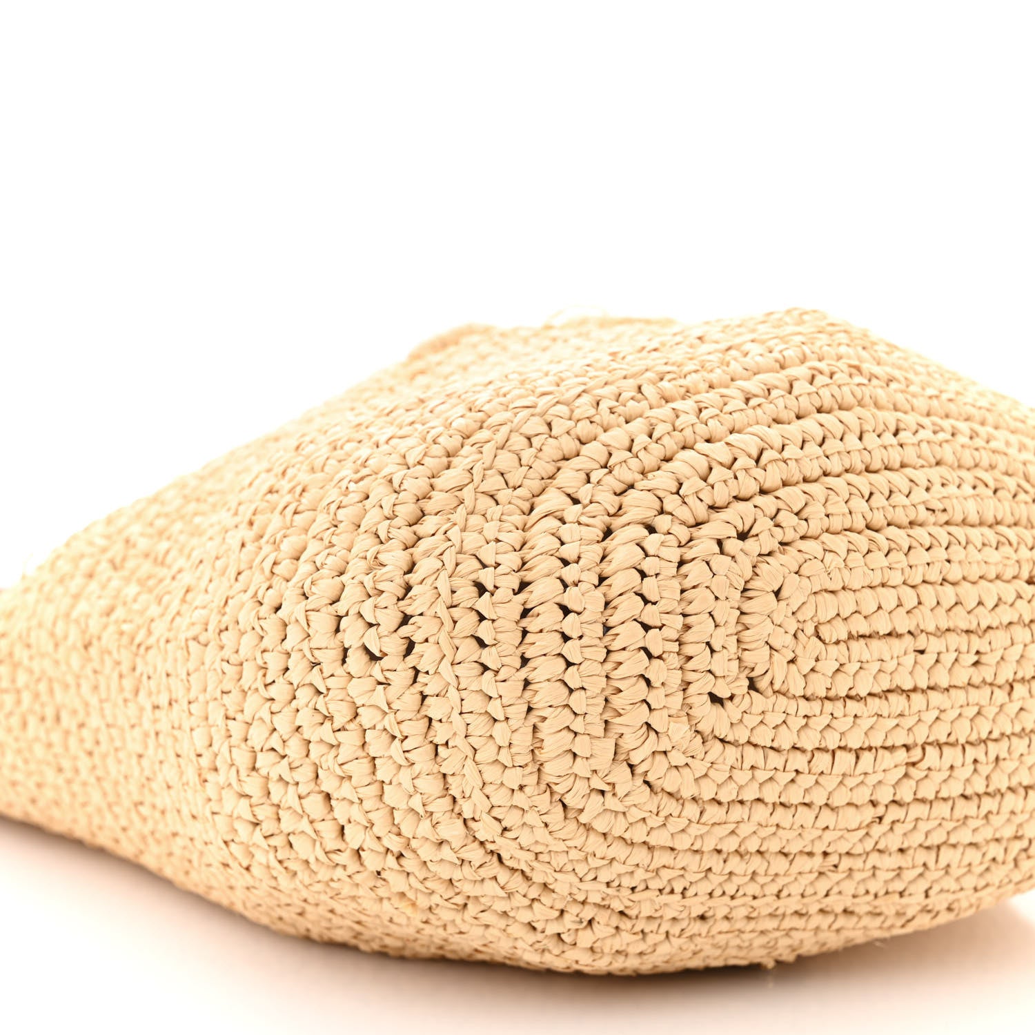Prada Yarn Raffia Effect Crochet Small Bucket Bag Naturale 8 of 9