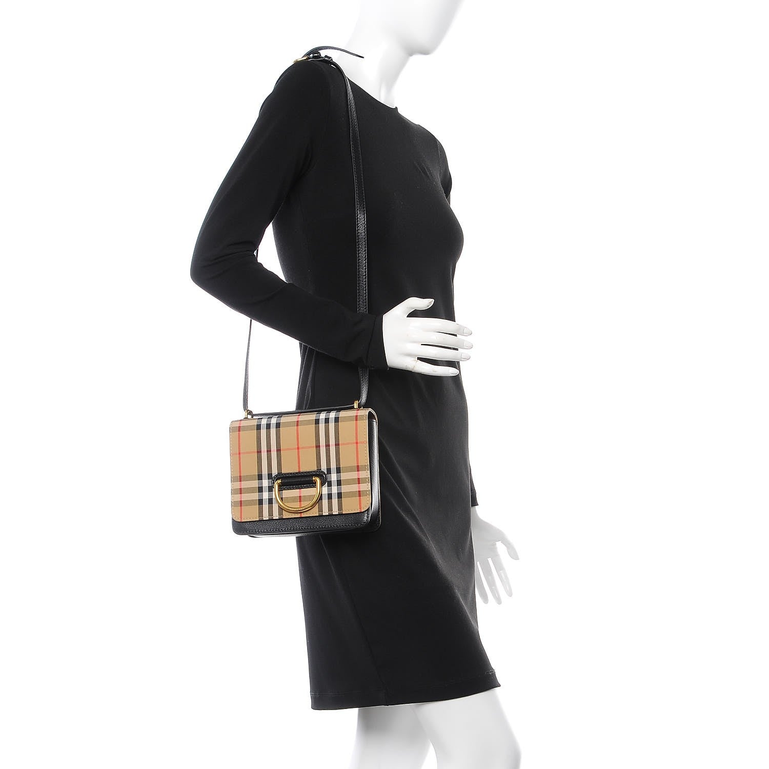 Burberry Vintage Check Small Shoulder Bag Black 2 of 7