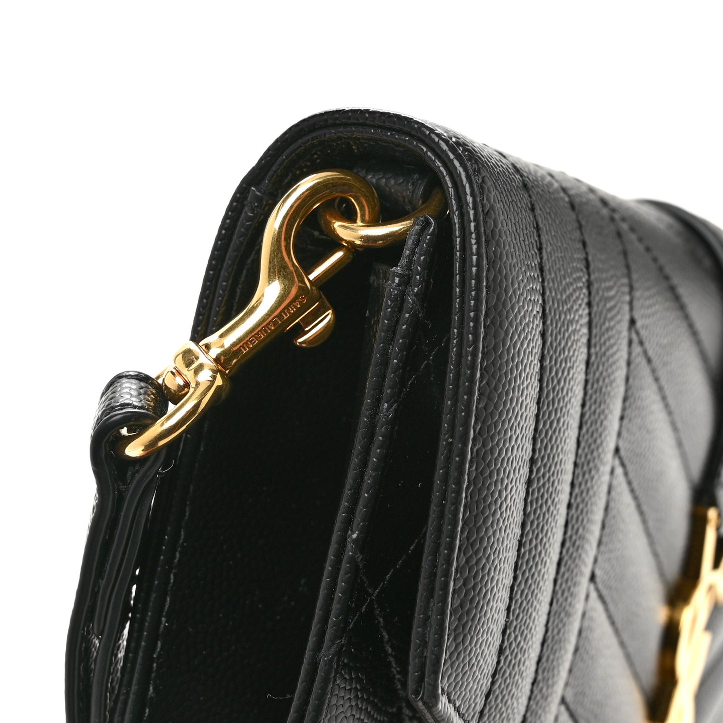 Grain De Poudre Textured Mixed Matelasse Triquilt Monogram Clutch Black