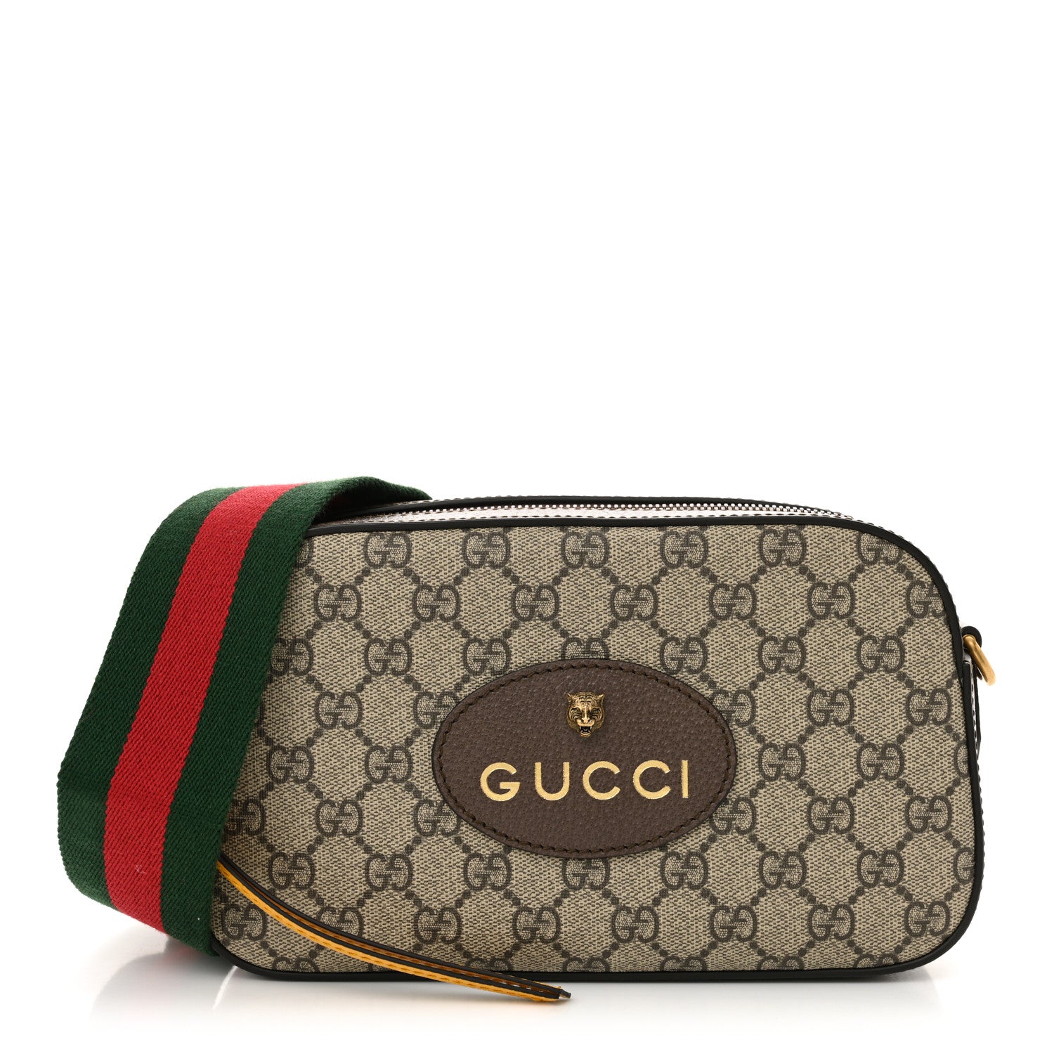 Gucci GG Supreme Monogram Web Neo Vintage Shoulder Bag Beige New Acero Crop 1 of 12