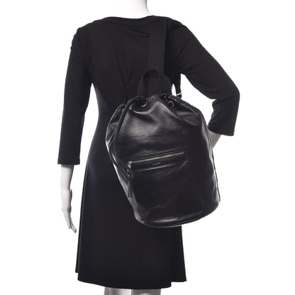 Saint Laurent Smooth Calfskin City Sailor Drawstring Backpack Black 2 of 9