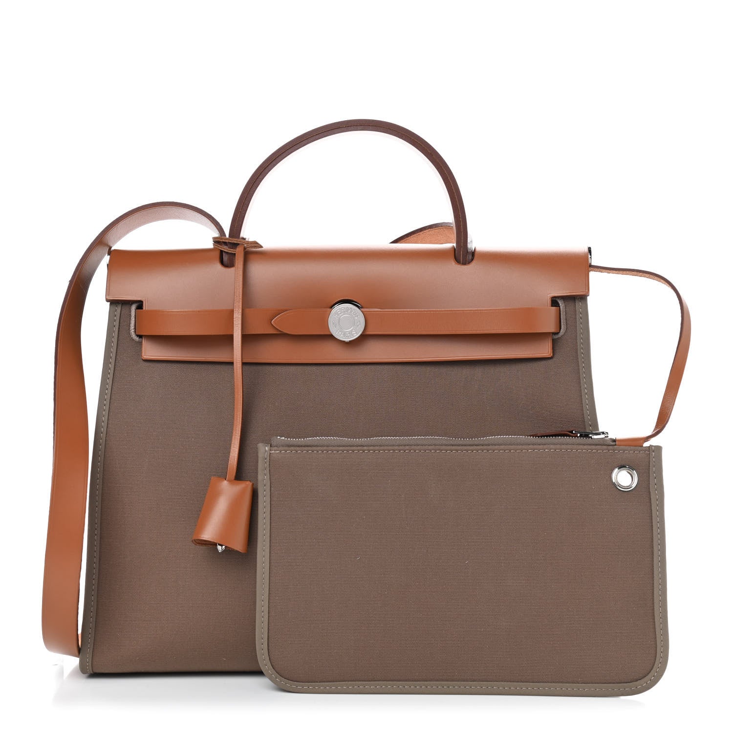 Hermes Vache Hunter Toile Officier Herbag Zip PM 31 Etoupe Fauve 1 of 12