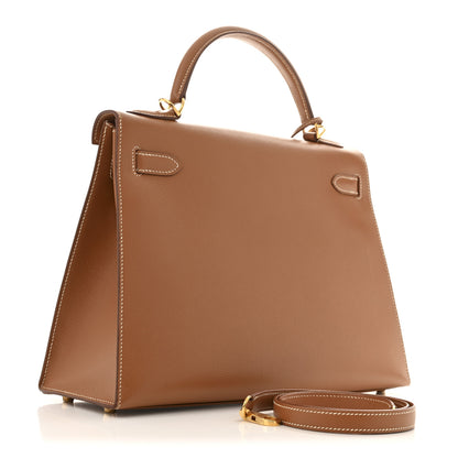 Hermes Courchevel Kelly Sellier 32 Gold 3 of 16
