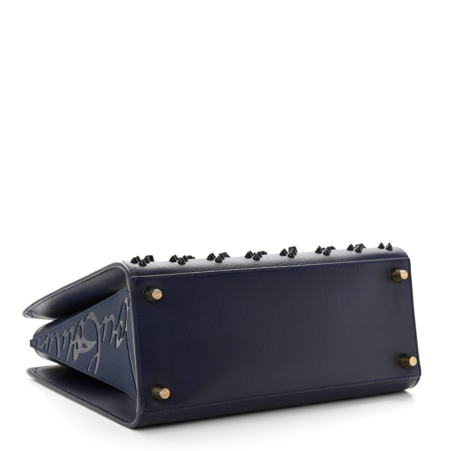 Christian Louboutin Calfskin Spikes Loubinthesky Medium Paloma Navy Blue 4 of 11